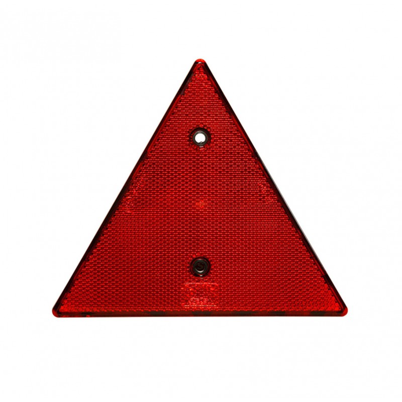 Catadiottro rosso triangolare con fori