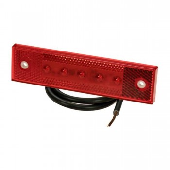 Luce di ingombro PRO-SUPER-FLAT rossa 12-24V cavo da 0,2m OPEN END